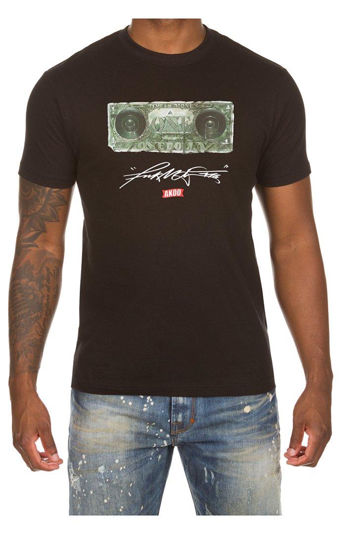 AKOO Men's Money Talks Short Sleeve Tee - Black - BLACK